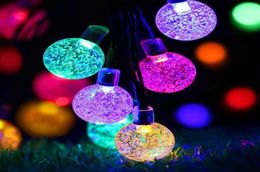 65m 30 LED kristal top güneş enerjili ip ışıkları Düğün Noel Partisi Festivali için Peri Işık Açık Dış Mekan Dekoratio4454756