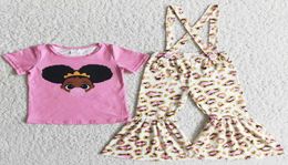 RTS Kids Designer Clothes Girl Sets Fashion Baby Girls Clothing Suspender Bell Bottom Pants Spring Summer Whole Children Kid T1589928