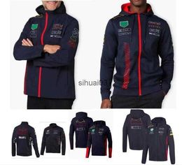 Men's Hoodies Sweatshirts F1 racing zipper sweater windproof and warm hooded jacket customized in the same style