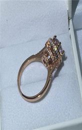 Wedding Rings Handmade Engagement Band For Women Men 10mm Zircon Stone Cz Rose Gold Filled Female Finger JewelryWeddingWedding3305487