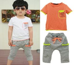 Baby Boys Clothing Infant Boutique Clothes Set Kid Cool Tracksuit 2pcs Short Sleeve Cotton Shirt Tops Short Pants Outfit Toddlers 2332489