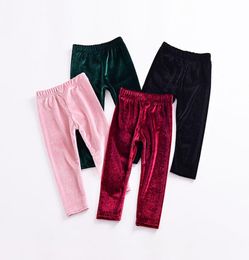 Baby girls Gold velvet pants INS Leggings children Trousers 2018 new fashion Tights kids Boutique Clothing C36477655768
