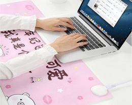 Mouse Pads Wrist Rests Heated Pad Portable Cute Heating Winter Desktop Warm Hand Table Mat Smart Pushpull Touch Desk Writing3362139