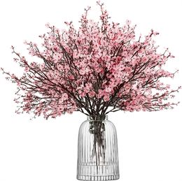 Artificial Flowers Gypsophila Bouquets Pink Valentine's Day Floral Arrangements Baby Breath Bush Real Touch Silk Floral for Wedding Party Home Garden
