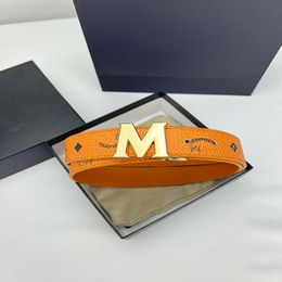 designer belt for women designer metallic business style woman belts Fashion Leisure temperament versatile material leather women Orange fashion M belt