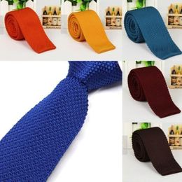 Stylish Men Solid Colour Slim Skinny Woven Knit Knitted Tie Narrow Necktie1323h