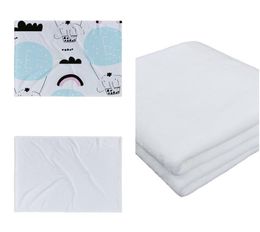 Whole Sublimation Baby Blanket White Blank Soogan Carpets Theramal Transfer Printing Quilts Customized Sublimation Blankets A8231342