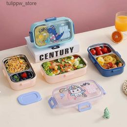 Bento Boxes 700ml Cartoon Stainless Steel 304 Lunch Box With Spoon Leak-Proof Kids Microwave Bento Box Student Food Storage Container L240307