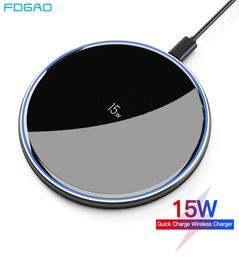 15W Qi Wireless Charger For iPhone 13 12 11 XS X XR 8 Airpods 2 Pro Induction Fast Charging Pad For Samsung S21 S20 Xiaomi mi 112854074