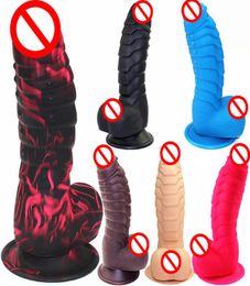 Dinosaur Scales Dildo Gspot Stimuate Silicone Orgasm Massage with Suction Cup Consolador Para Mujer Erotic dragon dildo Toy T20065630284