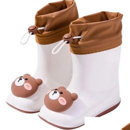 Boots Non-Slip Childrens Rain Girls Baby Bundle Mouth Cute Water Shoes Waterproof Kids Boys Rubber 231019 Drop Delivery Dhkjv