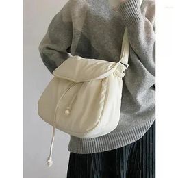 Evening Bags Y2K Korean Harajuku White Shoulder Bag Casual Aesthetic Fairy Grunge Vintage Purses Handbags Crossbody Baguette Tote Women
