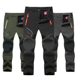 Sweatpants European Outdoor Fleece Charging Pants Men's Soft Shell Mountaineering Ski Pants Plus Fleece Pants Couple Quick Drying Pants