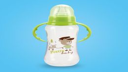 Kids Baby Feeding Bottles Straw Cup Newborn Bottle Sippy Cups Children Learn Drinking Water Straw Training Cup PP Bottles9010560