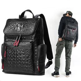 High quality leather Crocodile print backpack men bag Famous designers canvas men's backpack travel bag backpacks Laptop bag291i