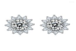 Stud Earrings BOEYCJR 925 Silver Sunflower F Color 05ct Moissanite VVS Fine Jewelry Diamond Earring For Women5431890