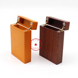 New Colorful Natural Wood Smoking Cigarette Cases Storage Box Portable Opening Innovative Dry Herb Tobacco Exclusive Housing Pocket Moistureproof Stash Case