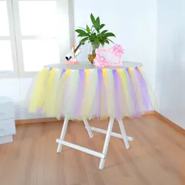 Table Skirt Tutu Skirts High Chair Decor Kids Birthday Decoration Baby Shower Favors Tableware Party Supplies 91x35cm