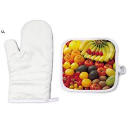 Blank Sublimation Oven Mitts Set OvenGloves Pad SublimationPot Holder for DIY Kitchen Accessories Heat Resistance SEAWAY RRF4413416