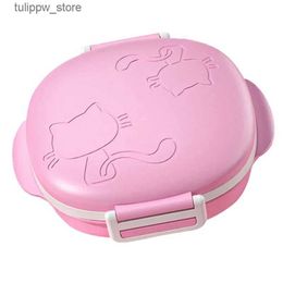 Bento Boxes Stainless Steel Childrens Bento Box Insulation Leakproof Lunch Box 3 Grid Bento Style Childrens Lunch Box Pink L240307