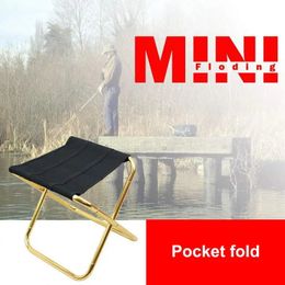 Outdoor Mini Folding Fishing Chair Lightweight Picnic Camping Chair Foldable Aluminium Cloth Portable For Fishing Travel Hiking 240220