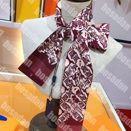 Luxury Silk Scarf Double Layered Silk Cravat Designer 1854 Classic Ribbon Womens Scarf Fashion Letter Neckties Multifunctional Headcloth Ladies Veil Strap Shawl