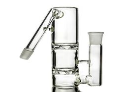 Clear Double Cyclone Glass Ash Catcher 45 Degree 14mm 18mm Ashcatcher Dis Perc Ash Catchers Smoking Bong Accessories Dab Tools239I2993328