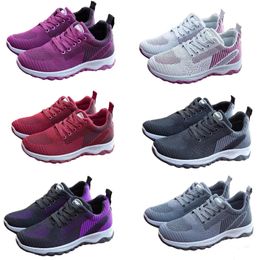 New Spring and Autumn Flying Weaving Sports Shoes for Men and Women, Fashionable and Versatile Running Shoes, Mesh Breathable Casual Walking Shoes grey 37