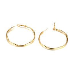 Trendy Large Hoop Earrings For Women Gold Colour Earing Stainless Steel Circle Female Jewellery Oorbellen Huggie2069233