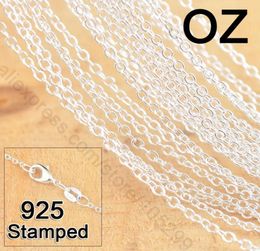 50Pcs 18 20 22 Inch 925 Sterling Silver Jewellery Link Rolo Chains Necklace With Lobster Clasps Women Jewlery Factory Stock6077746