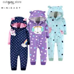 Jumpsuits 2023 spring jumpsuit baby girl clothing fleece romper baby coat 12M-24M kids costumes for baby clothes body infant rompers L240307