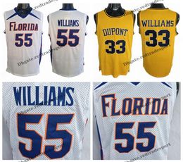 Vintage White Chocolate Jason Williams 55 College Basketball Jerseys 33 DuPont High School Stitched Shirts Yellow Mens SXXL1526970