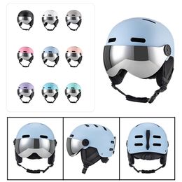 Skiing Helmet With Goggles Winter Outdoor Sports Safety Ski Helmet Snow Snowboard Skateboard Helmet For Women Men Kids 240223