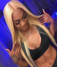 613 Lace Front Human Hair Wigs Honey Blonde Straight 360 Lace Frontal Wig Brazilian Transparent Full Lace Colourful Wig9984983
