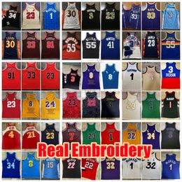 Authentic Stitched Retro Basketball Jerseys #24 #8 Jersey Gary Nowitzki Iverson Payton R.Miller Rose Tracy Penny McGrady Toni Hardaway Kukoc Dikembe Johnson Mutombo