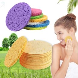 20pcs/bag Makeup Removal Sponge Round Shaped Cellulose Sponge Wood Pulp Cotton Face Washing Cleansing Sponge Cosmetic Puff LT818