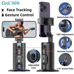 COOL DIER 360 Rotation Gimbal Stabiliser Desktop AI Automatic Tracking gimbal With Remote shutter For Smartphone Tiktok 240229