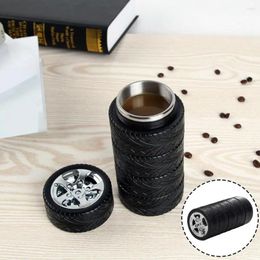 Water Bottles Stainless Steel Bottle Car Tyre Shape Insulated Cup Large Capacity Food Grade Portable Coffee Holiday Gift