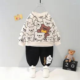 Clothing Sets Spring Baby Girls Boys Cartoon Bear Sweater Pants Kids Sportswear Children Clothes Toddler Infant Outfits