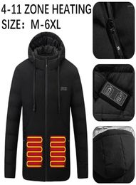 Hunting Jackets Smart Heated Cotton Clothes 411 Zones Single And Dual Control USB Electric Heating Thermostat Men39s Hooded Ja3016292