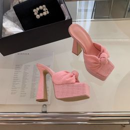 Designer luxury slippers 15cm high heels increase thick heels sandals hate sky high waterproof platform sandals female model runway shoes