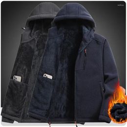 Men's Jackets Streetwear Hoodie Fleece Bomber Jacket Warm Windbreakers Winter Camping Hiking Military Tactical Soft Polar Coats