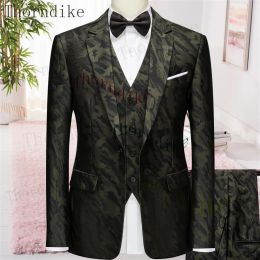 Suits Thorndike Latest Coat Pant Designs Slim Fit Dark Green Smoking Jacket Party Tuxedo Male One Button Wedding Groom Men Suits