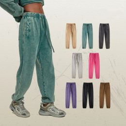 Pants Unisex Sweat Pants Vintage Joggers 100% Cotton Acid Wash Sweatpants Streetwear Polar Heavyweight Fleece Sweatpants 2023 New