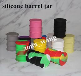 26ml large Non Stick Silicone Oil Drum Barrel Containers Dab Jar FDA Approval Bho Slick Oil Wax Storage Container dabber tools4586258
