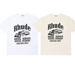 Top Rhude Mens T Shirts summer Fashion designer tshirts Street Casual Short Sleeve Beach Style tees Cotton Printing Shirt