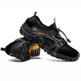 VEAMORS Men Mesh Hiking Shoes Wearproof Rubber Upstream Quick-Dry Breathable Trekking Water Sports Sneakers Soft Good Grip 240226