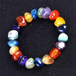 Beaded Update Irregar Agate Natural Stone Strand Bracelet Women Mens Bracelets Bead Charm Fashion Jewelry Drop Delivery Jewelry Brace Dhhb8