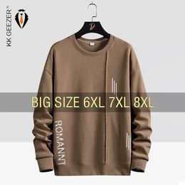 Men Hoodies Sweatshirts 5XL 6XL 7XL 8XL Plus Size 65 Cotton Fashion Long Sleeve Streetwear Hooded Sportswear Male Spring Autumn 240301