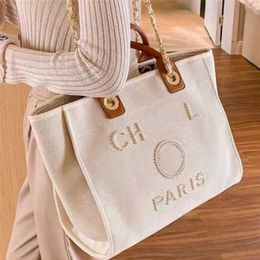 70% Factory Outlet Off Women's Hand Canvas Beach Bag Tote Handbags Classic Female Large Capacity Small Chain Packs Big Crossbody Handbag G7DD on sale